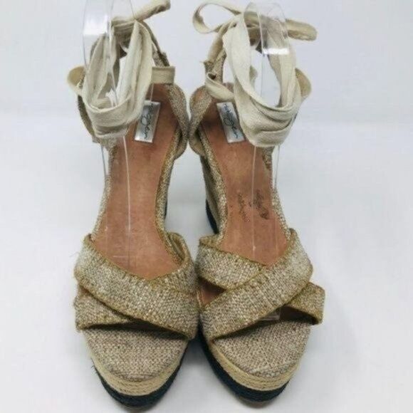 Halogen womans nude lace up Espadrille wedges sz 10 BoxP - Picture 4 of 8